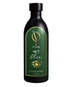Vitaoil MCT Olie is een gefractioneerde kokosolie bom vol met C8 en C10, Puur en Biologisch
