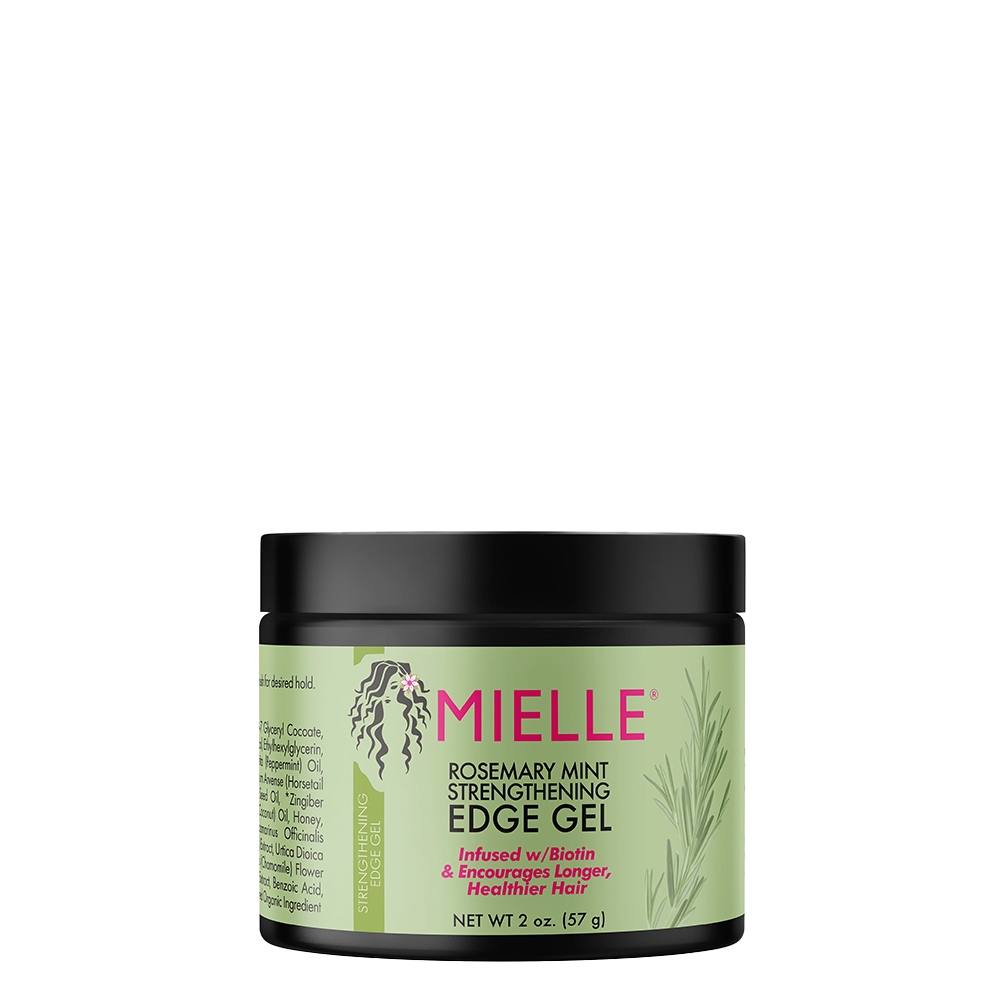 Mielle Rosemary Mint Strengthening Edge Gel – verzorgende edge gel met biotine en babassu-olie voor gezonde haarlijnen