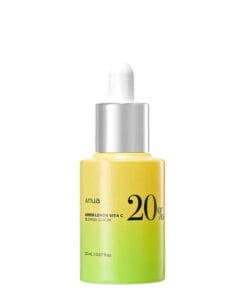 ANUA Green Lemon Vitamin C Blemish Serum 20ml – licht, transparant serum in pipetflacon; verhelderende, niet-plakkerige textuur voor egale teint