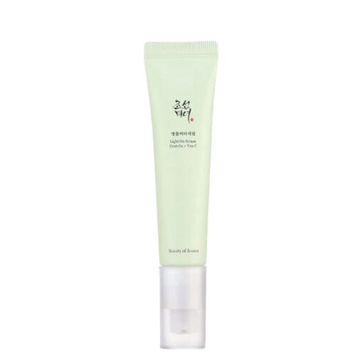 Beauty of Joseon Light On Serum: Centella + Vita C 30ml – lichtgewicht, transparant serum in pompflacon; snel intrekkende, niet-plakkerige textuur