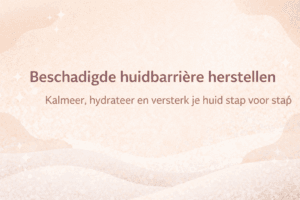 Beschadigde huidbarrière herstellen – rustige banner over huidherstel, hydratatie en het versterken van de skin barrier met kalmerende skincare